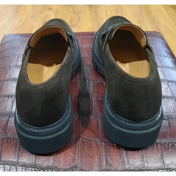 Söfft Satara Chocolate Brown Suede Horsebit Lug Sole Platform Loafers Size 8 - Picture 8 of 11